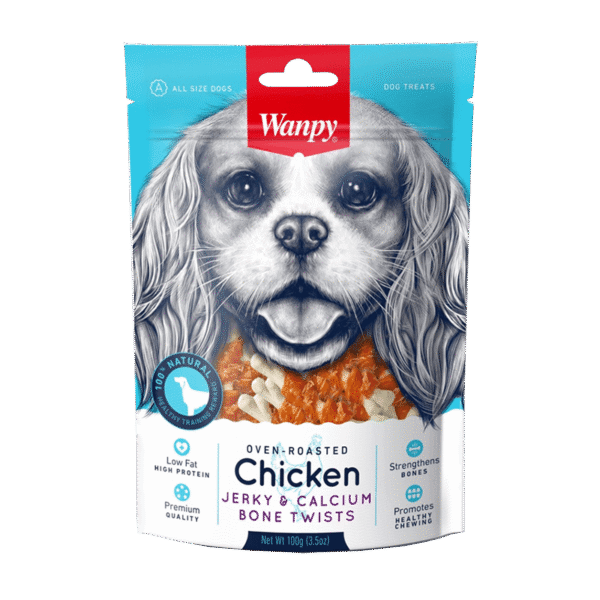 تشویقی سگ ونپی مدل Chicken Jerky & Calcium Bone Twists