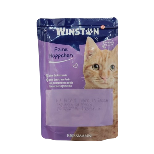 پوچ گربه وینستون با طعم بوقلمون و جگر در سس Winston Turkey & Liver In Sauce