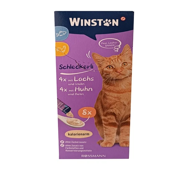 بستنی گربه وینستون با طعم مرغ و ماهی Winstone Chicken & Fish بسته 8 عددی
