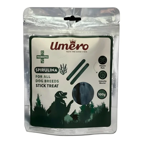 تشویقی سگ اومرو مدل مدادی طعم اسپیرولینا وزن 100 گرم