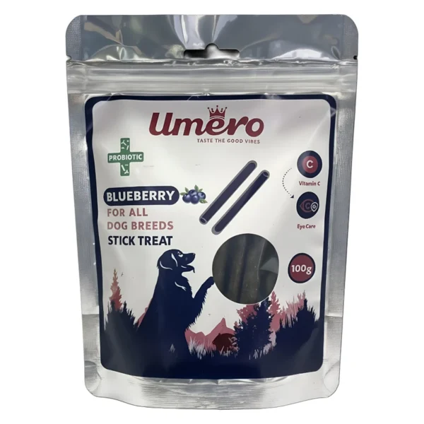 تشویقی سگ اومرو مدل مدادی طعم بلوبری وزن 100 گرم